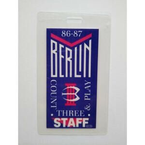 Berlin Count Three & Play Backstage Pass 1986 New Wave Synth-Pop Gift Terri Nunn